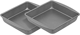 G & S Metal Products Company HG266 OvenStuff Nonstick Square Cake Baking Pan 9'', Set of 2, Gray